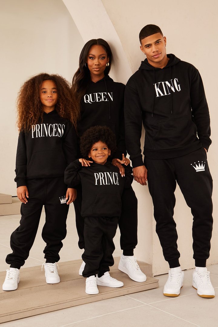 Family Goals Mini Prince Hoodie - Black