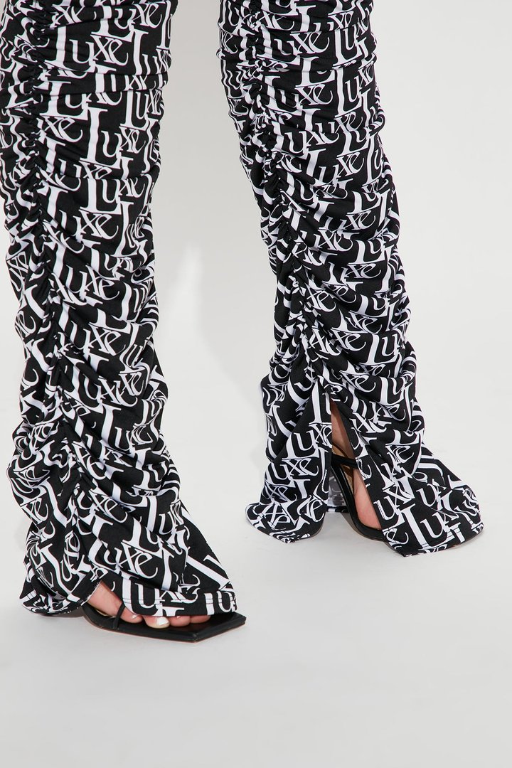 Labeled Luxe Stacked Skinny Pant - Black/White