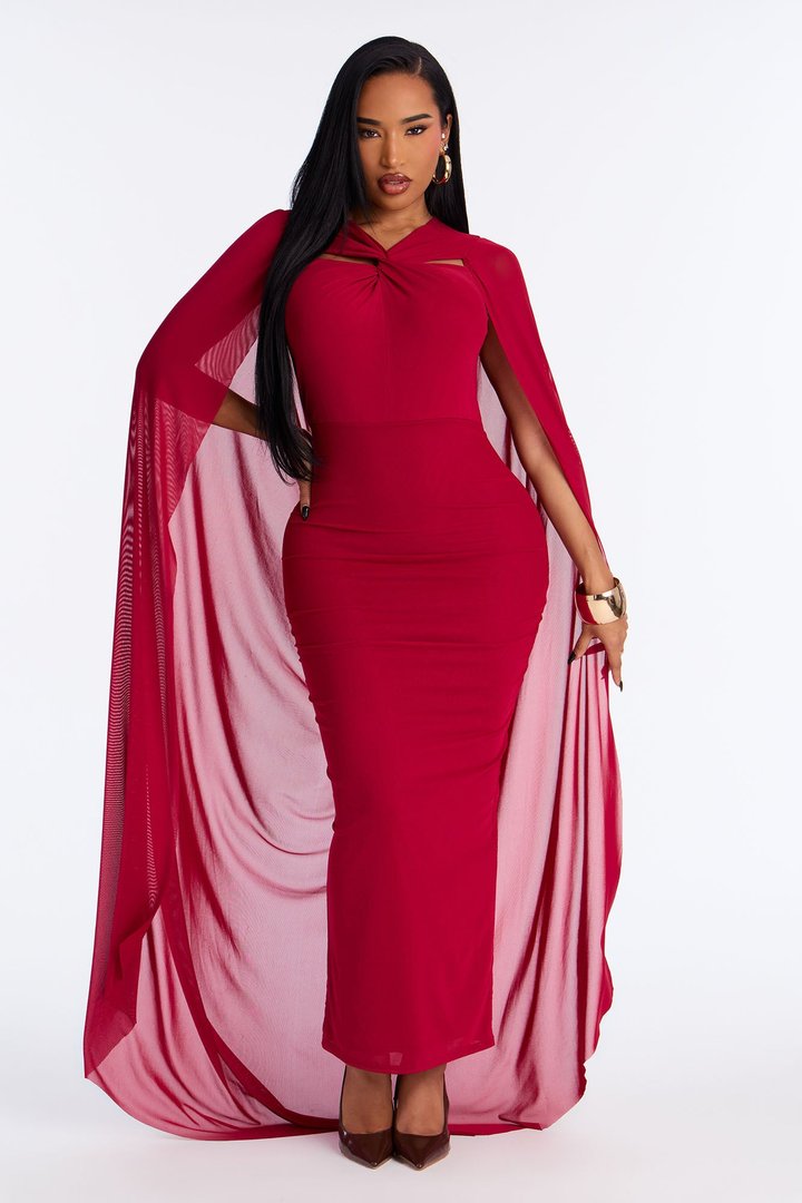 Soul Lover Mesh Maxi Gown - Red