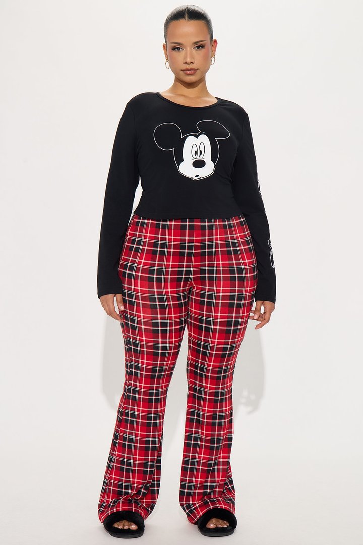 Anastasia Plaid Flare Pant - Red/combo