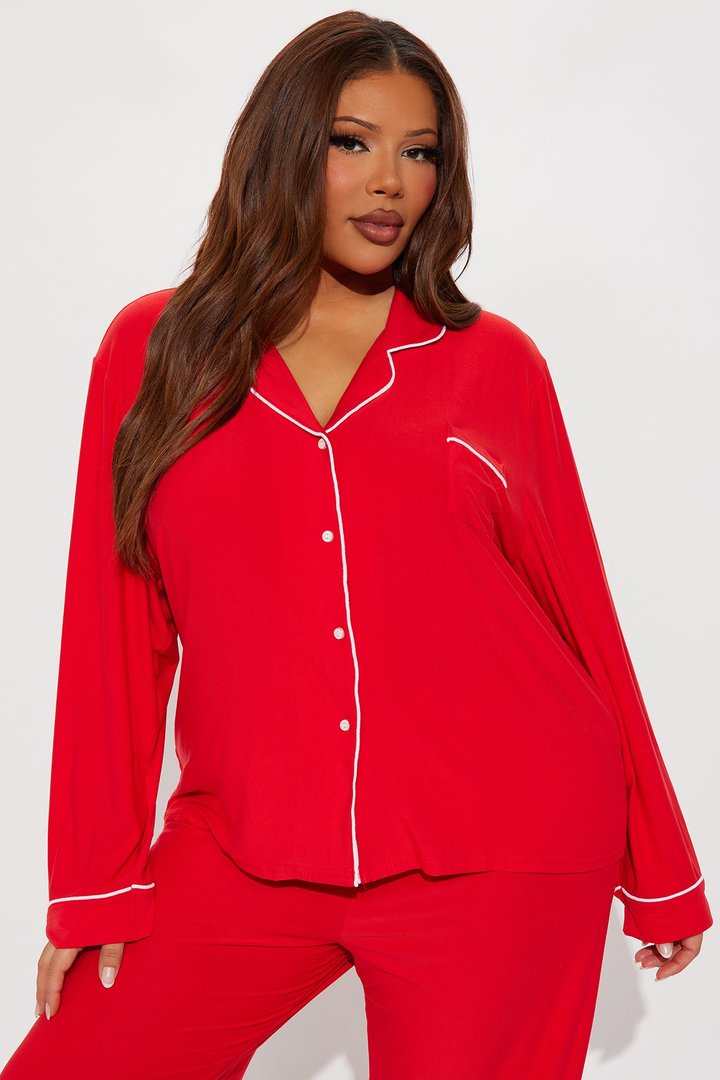 Santa Baby 3 Piece Long Sleeve PJ Pant Set - Red/White