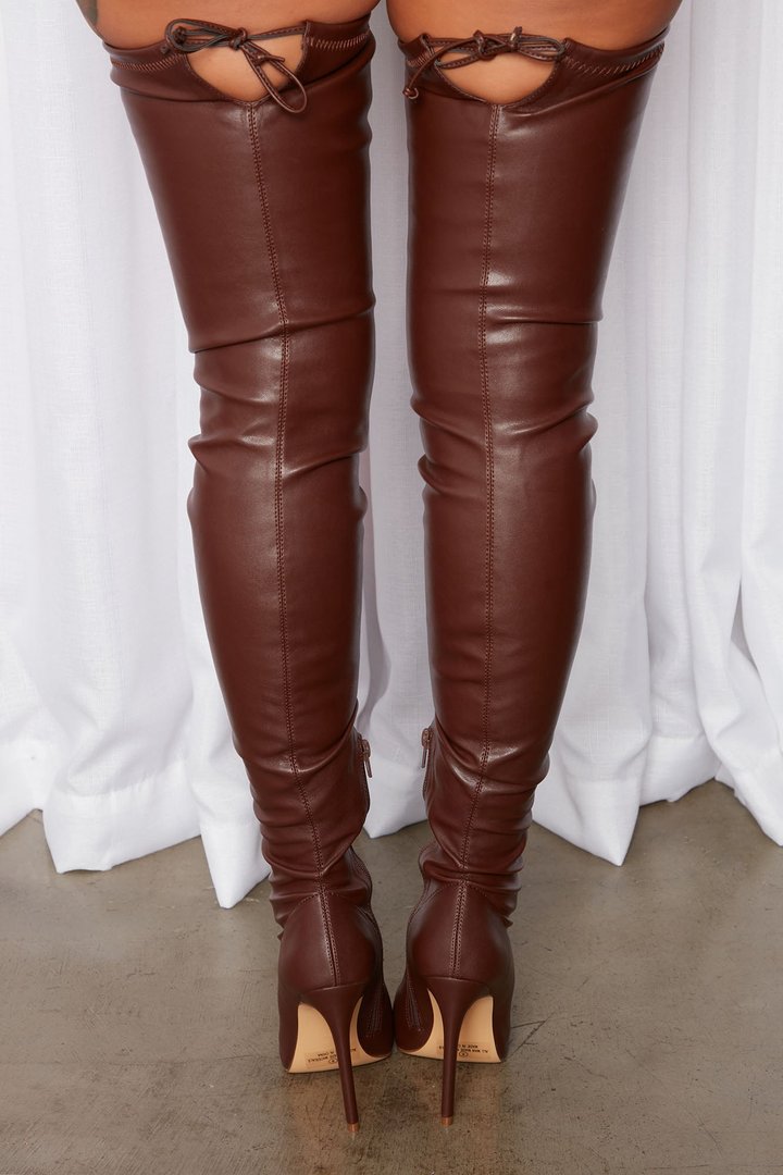 Milano Over The Knee Boots - Chocolate