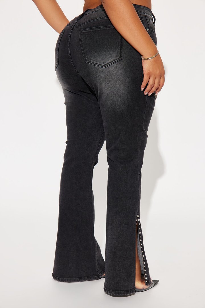 Self Assured Stretch Embellished Bootcut Jeans - Black Wash