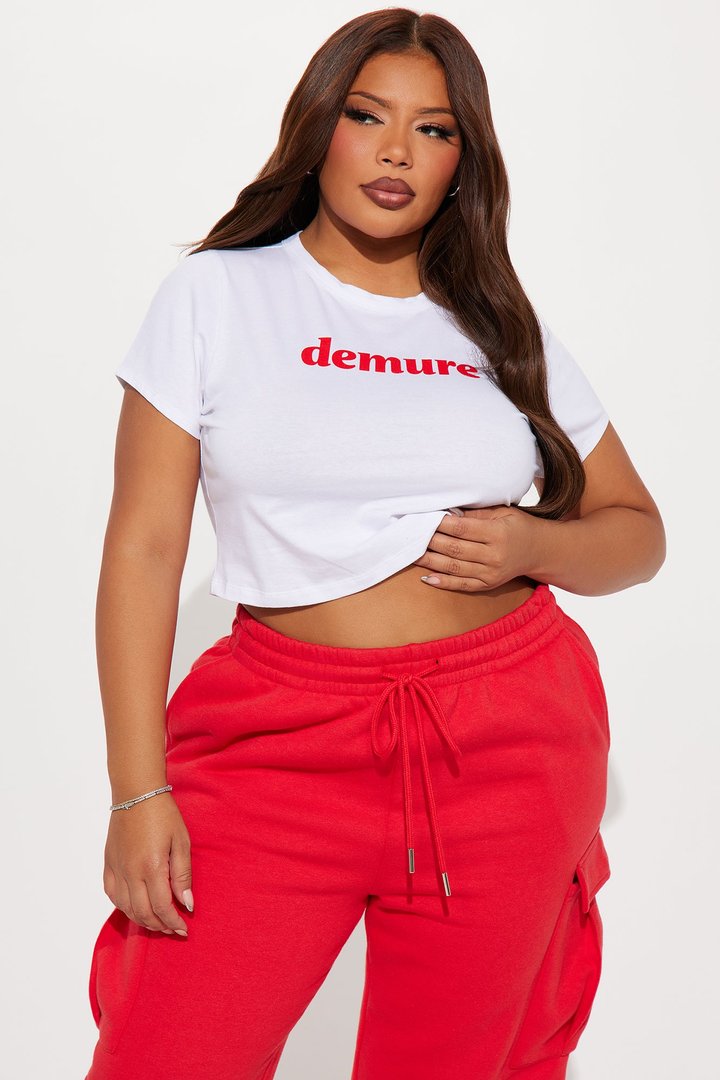 So Demure Baby Tee - White/combo