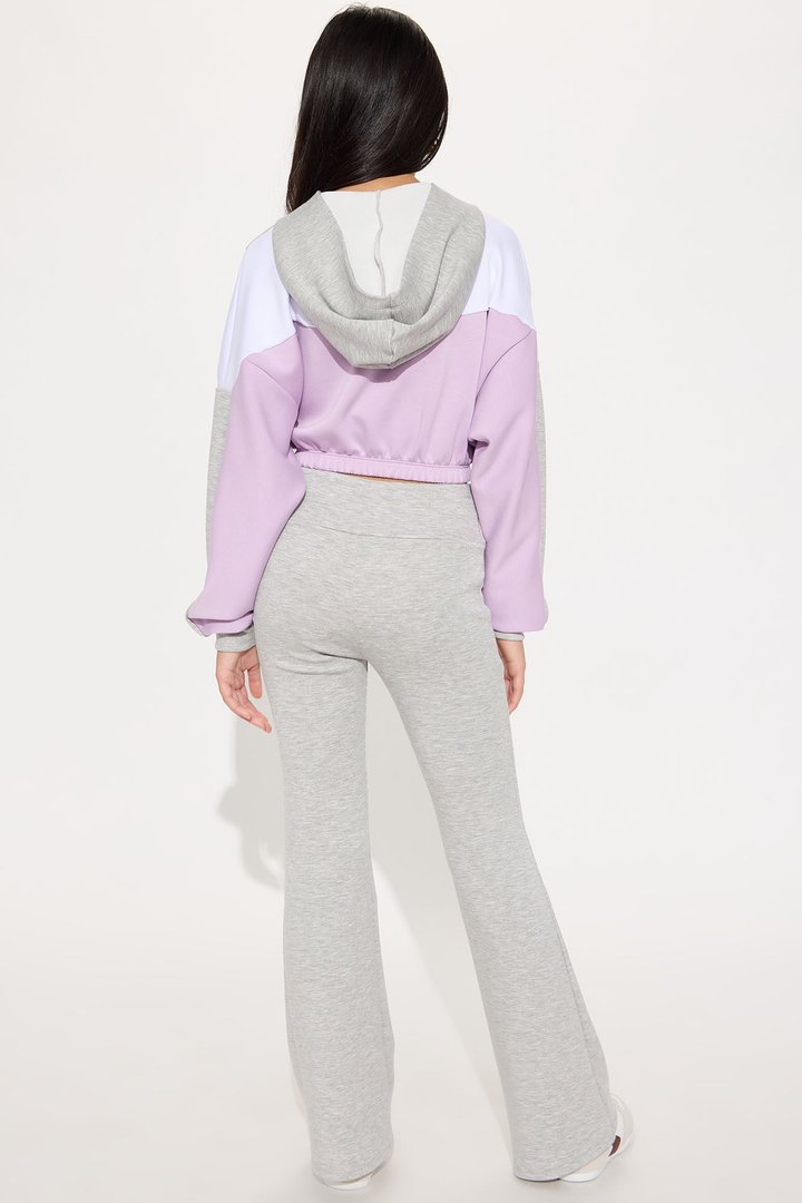 Mini Endless Joy Quarter Zip Pant Set - Lavender