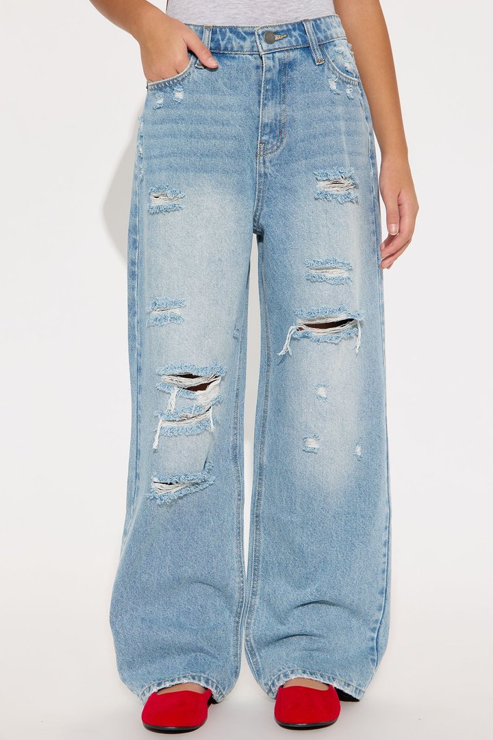 Mini On Trend 90's Baggy Jeans - Light Wash