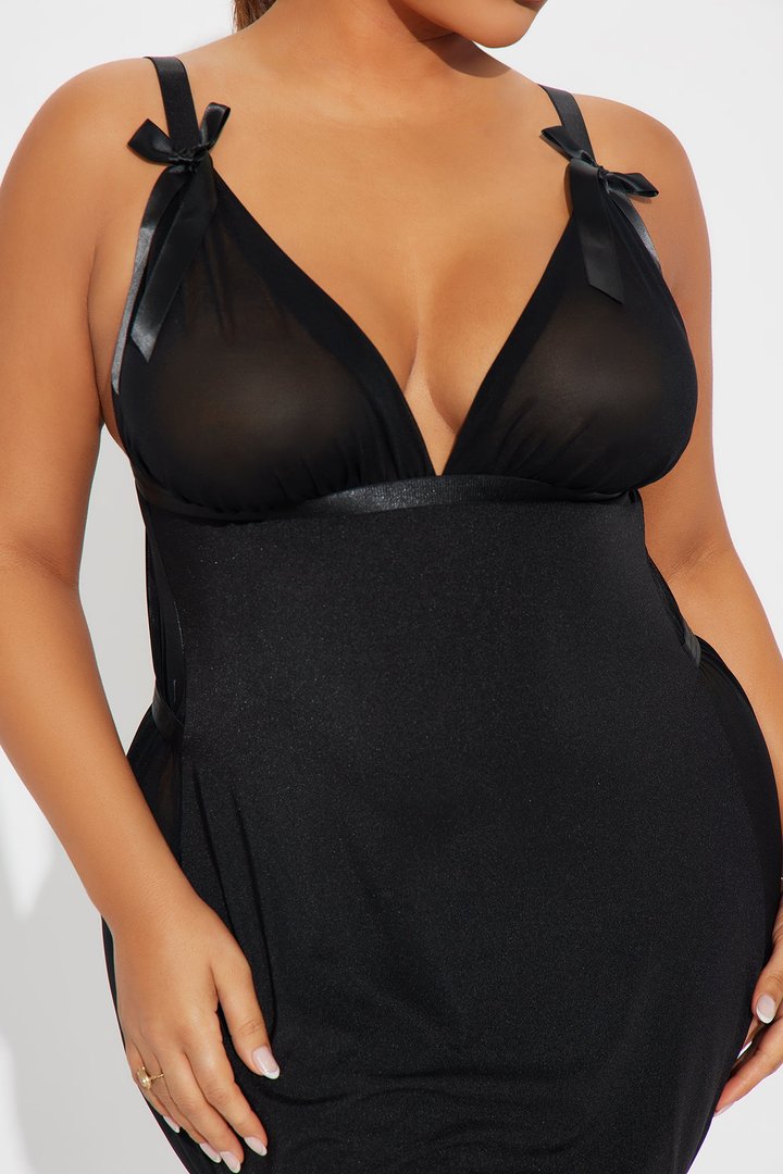 Party All Night Bows Mini Babydoll - Black