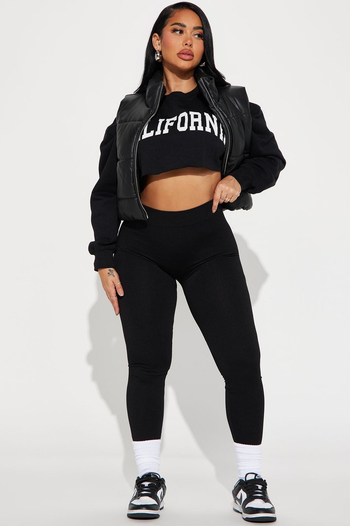 Reyna Ribbed Seamless Legging - Black