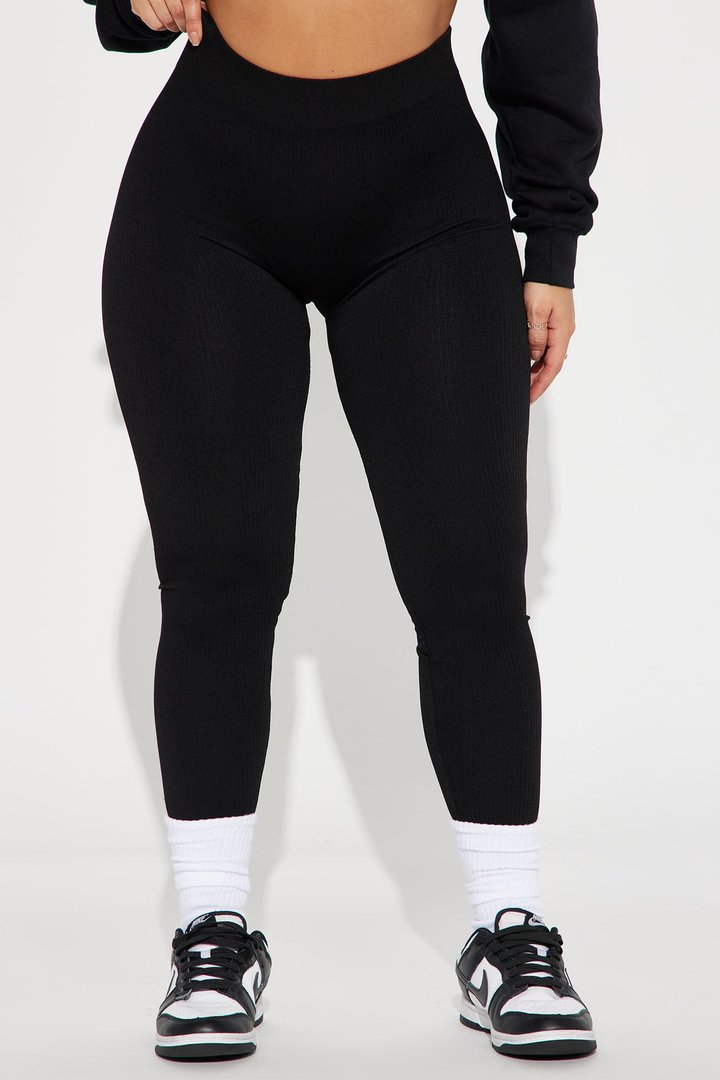 Reyna Ribbed Seamless Legging - Black