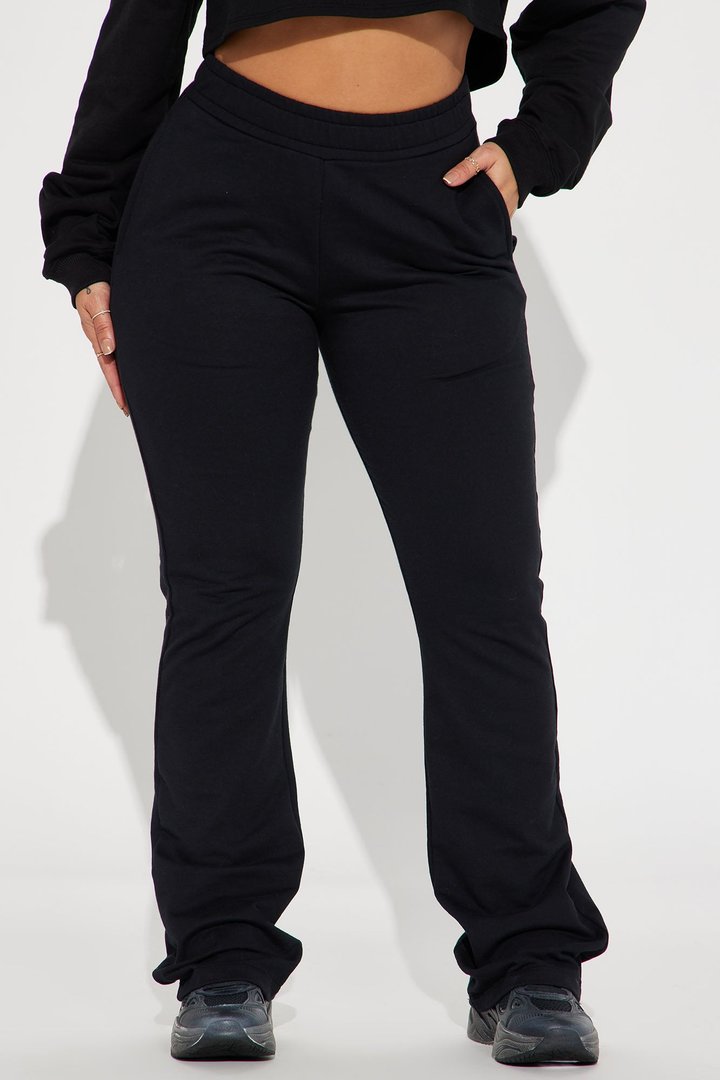 Flight Time Lounge Flare Pants - Black