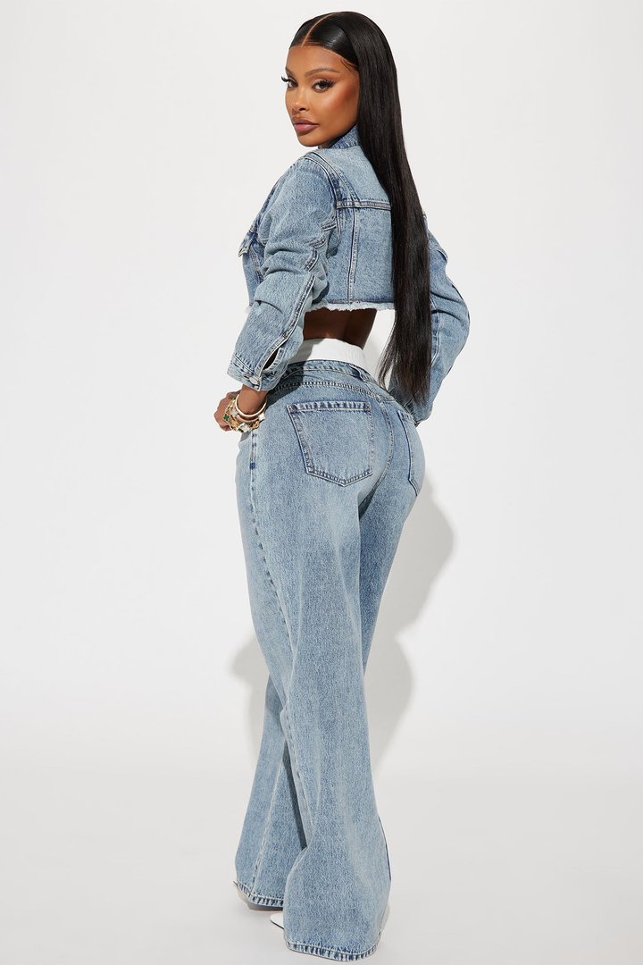 Nori Denim Washed Pant Set - Medium Wash