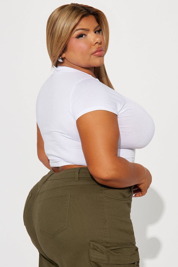 Judia Crew Neck Top - White