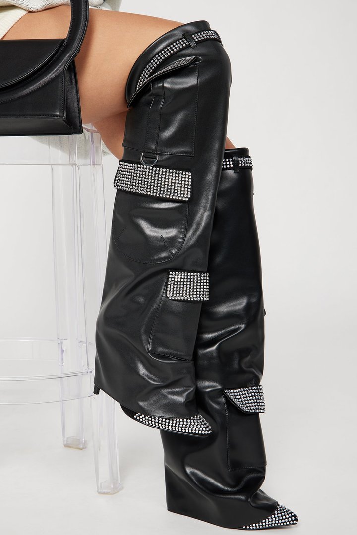Don't Miss Out Over The Knee Boots - Black