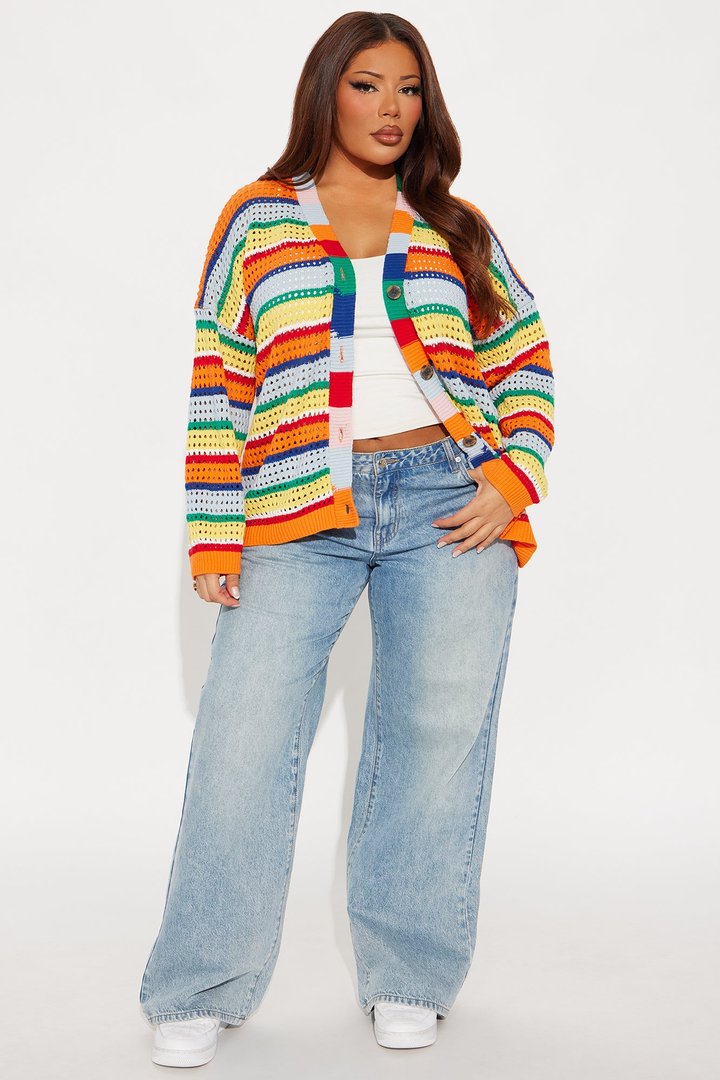 Standing Out Crochet Cardigan - Multi Color