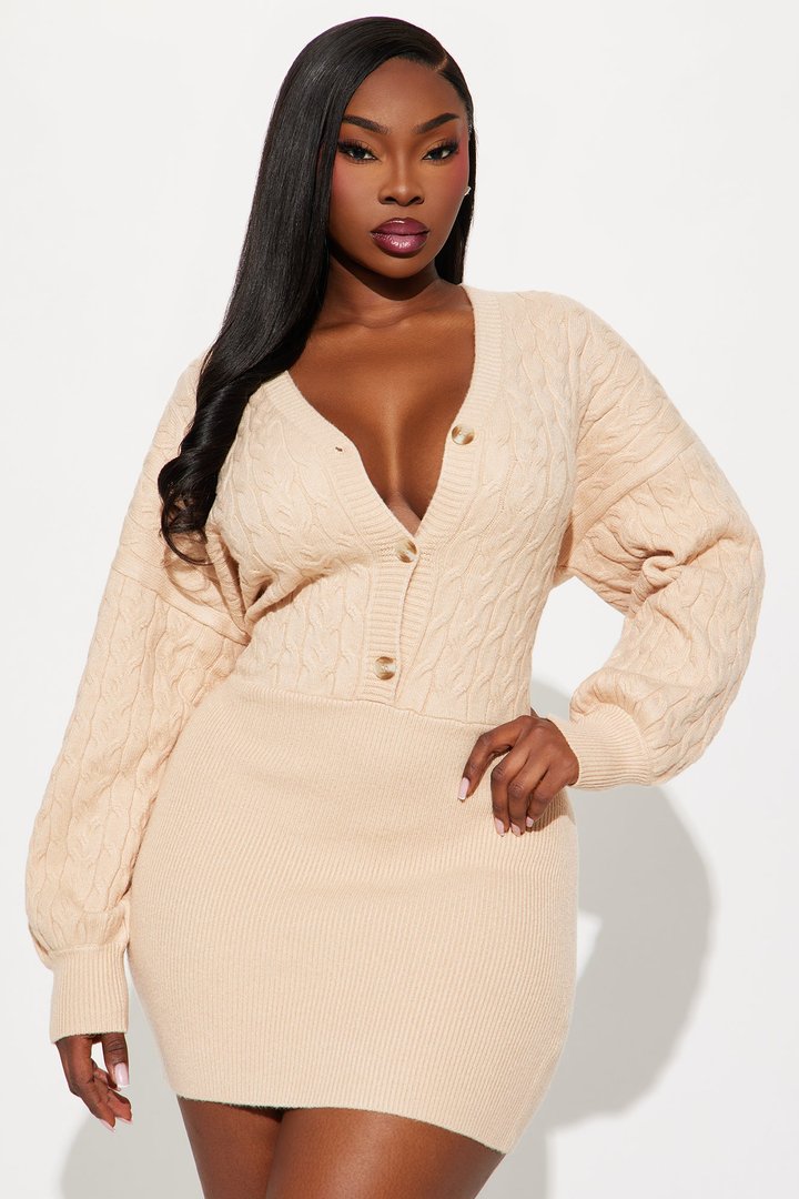 Michelle Sweater Mini Dress - Oatmeal