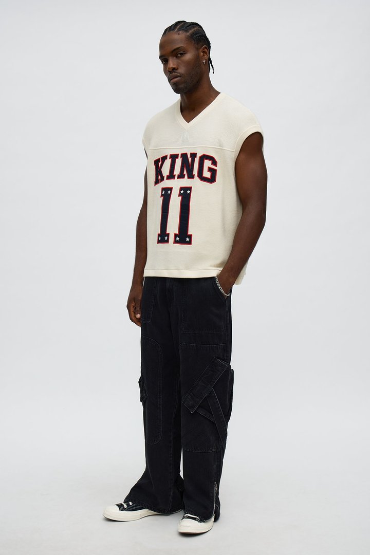 Relaxed Straight Paneled Cargo Jean - Black Wash
