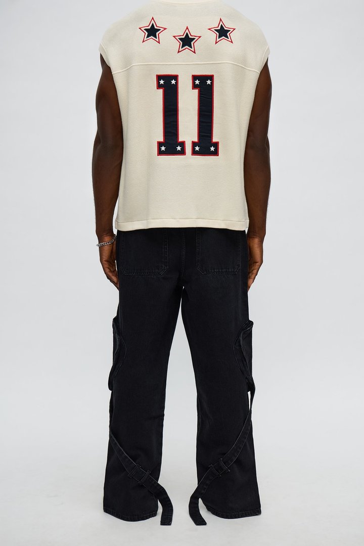 Relaxed Straight Paneled Cargo Jean - Black Wash