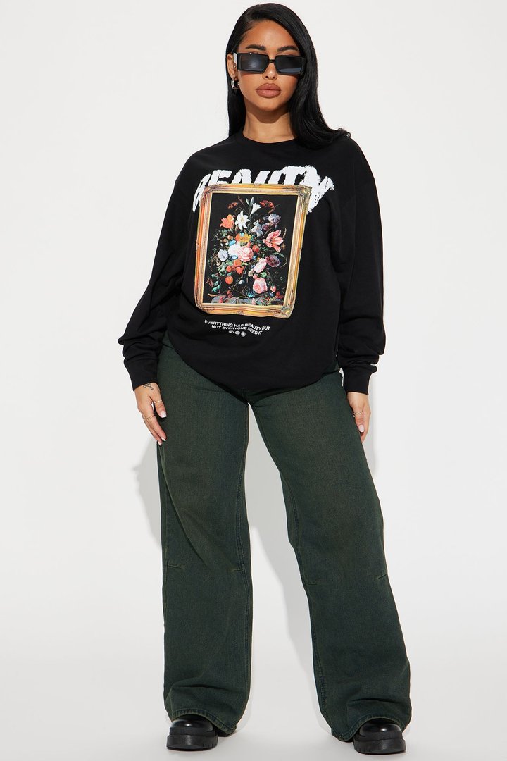 Eternal Beauty Long Sleeve Tshirt - Black