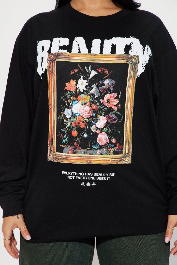 Eternal Beauty Long Sleeve Tshirt - Black