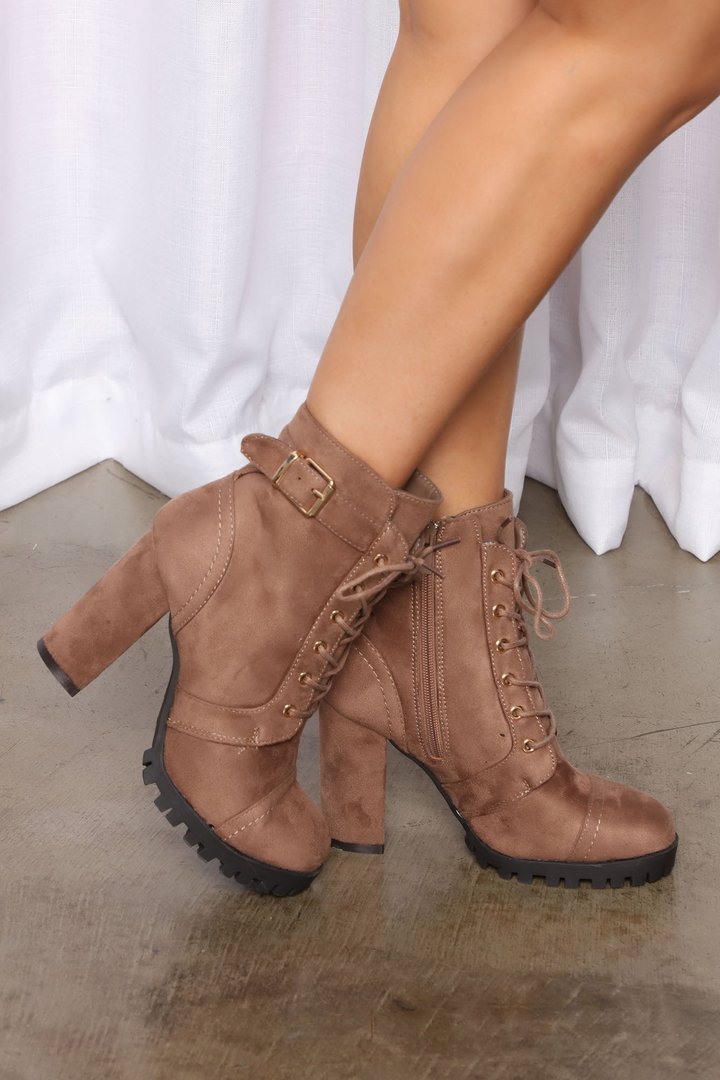 Locked In Booties - Taupe