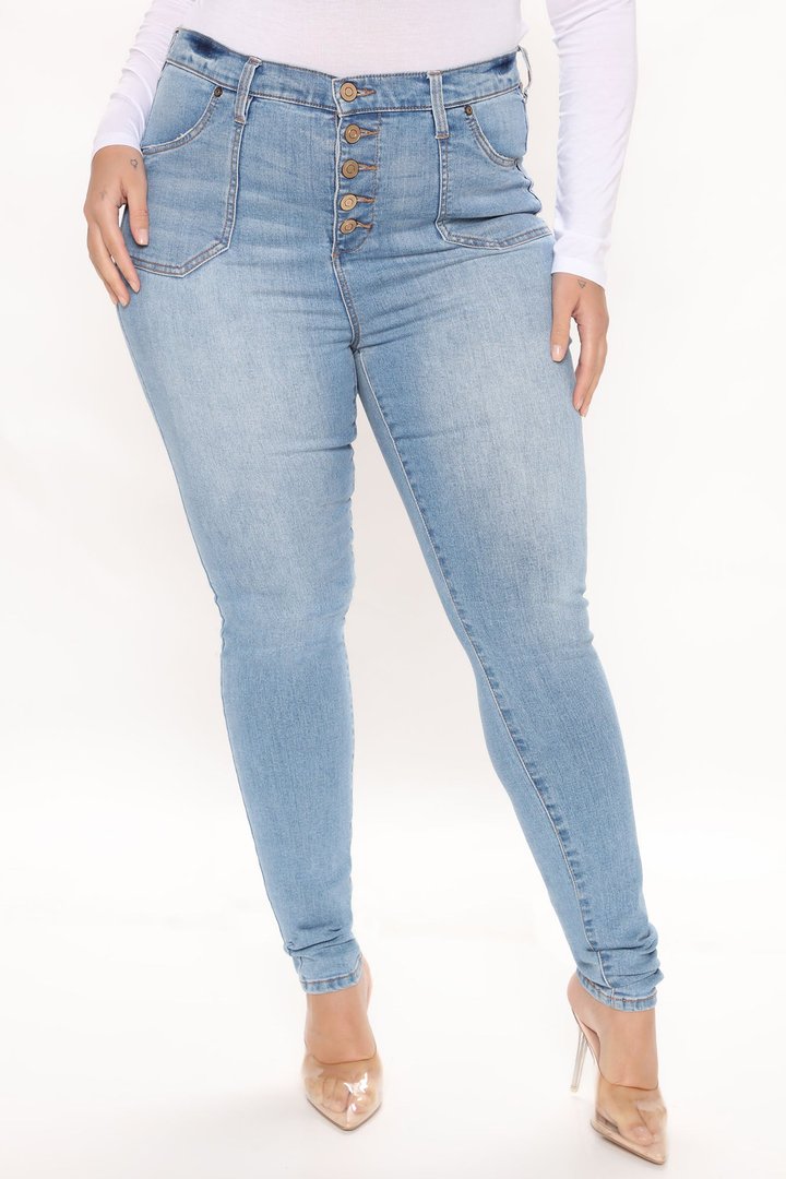 Tall Nequita High Rise Skinny Jeans - Light Blue Wash