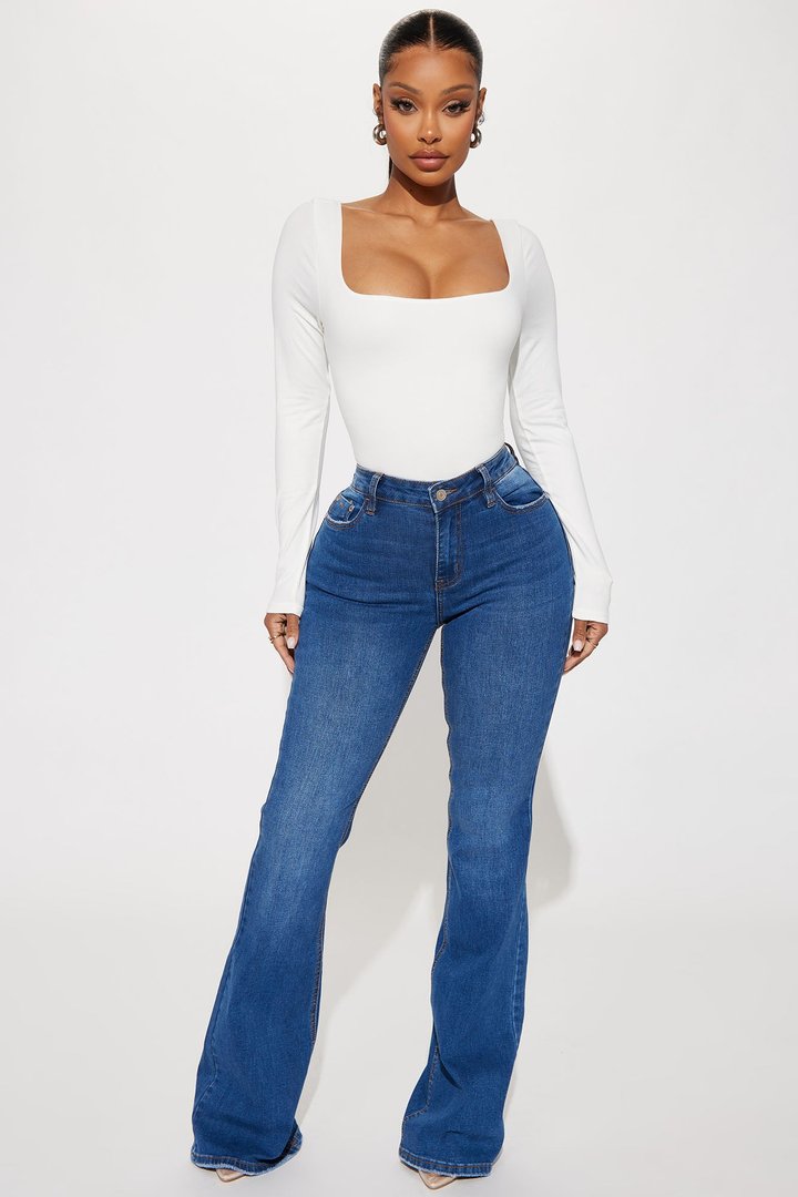 Raissa Long Sleeve Bodysuit - White