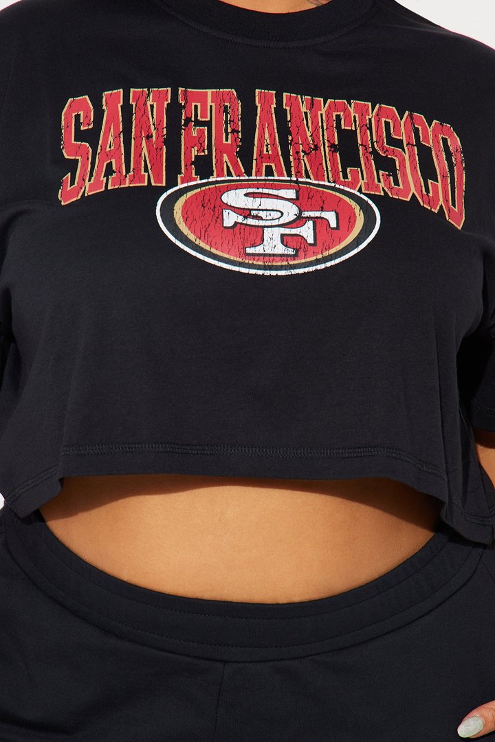 49ers Game Plan Cropped Tee - Black