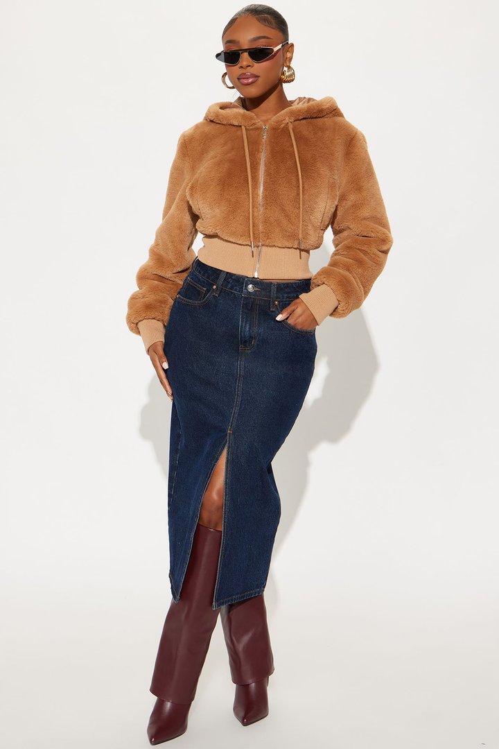 Keep Me Warm Faux Fur Jacket - Camel