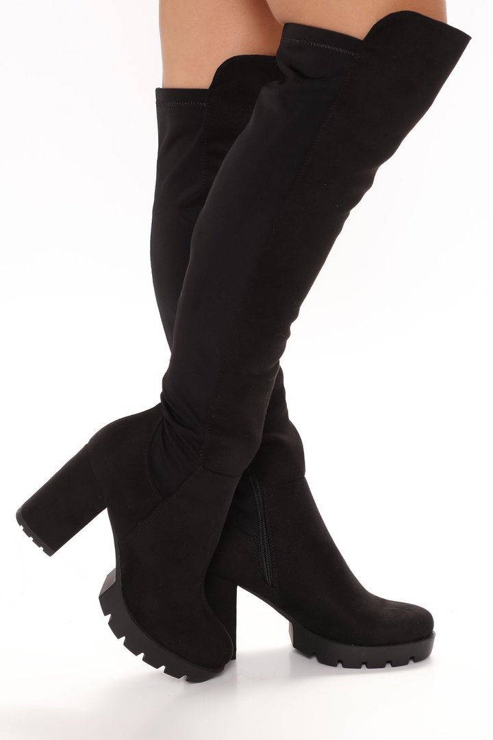 Out In The World Heeled Boots - Black