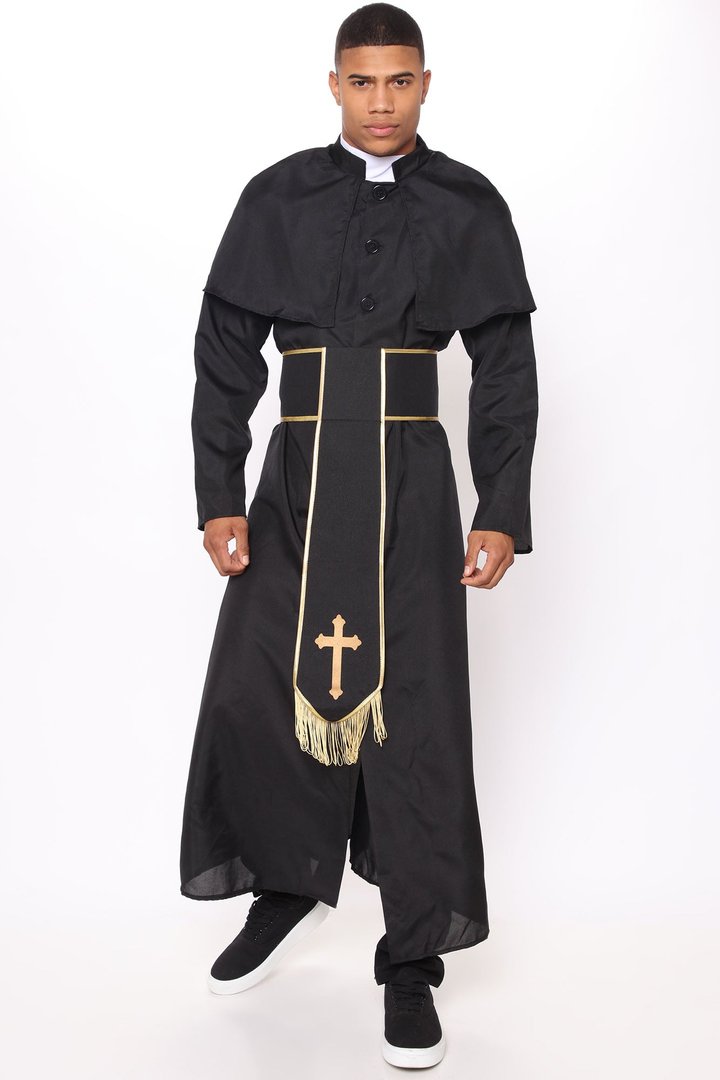 Priest 2 Piece Costume Set - Black