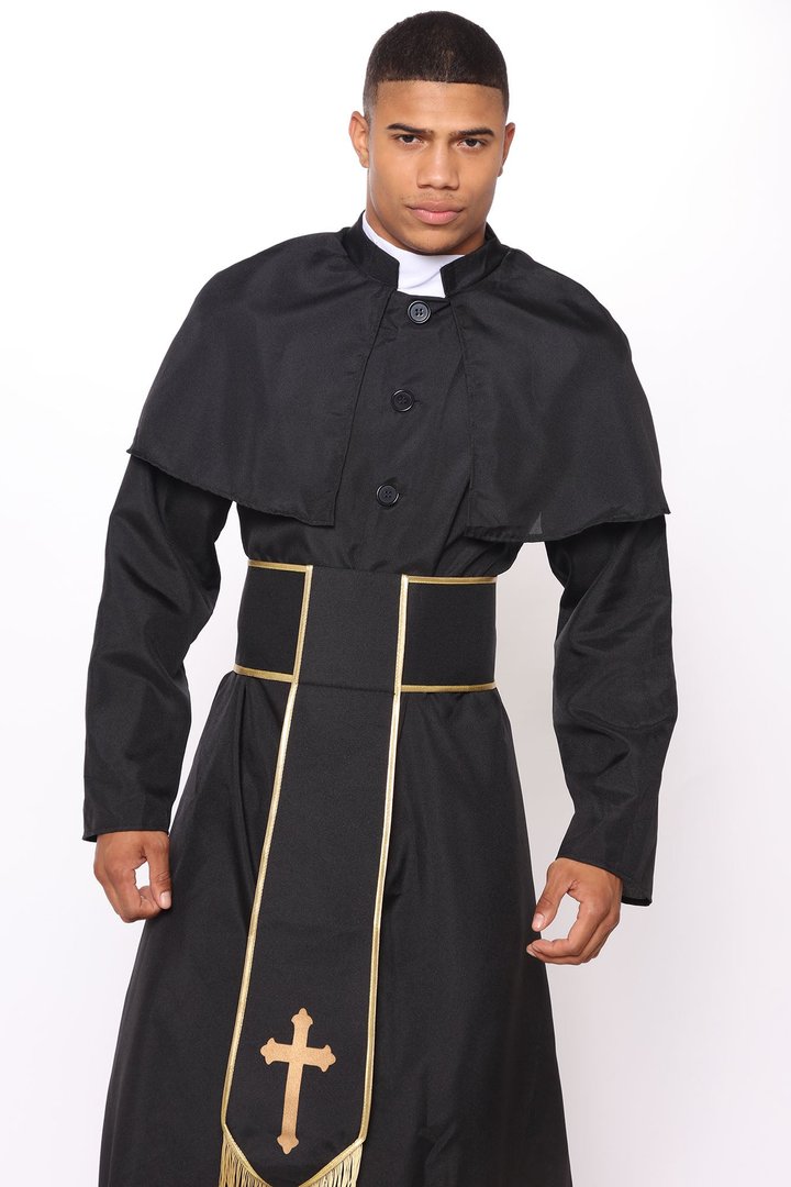 Priest 2 Piece Costume Set - Black