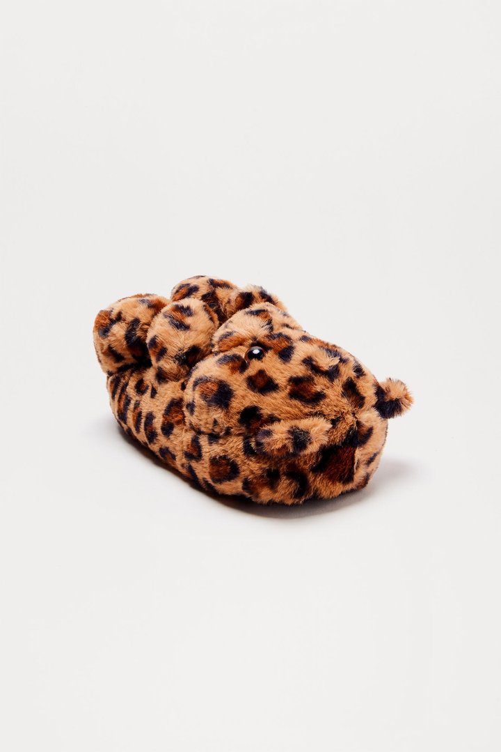 Cute And Cuddly Teddy Bear Slippers - Leopard