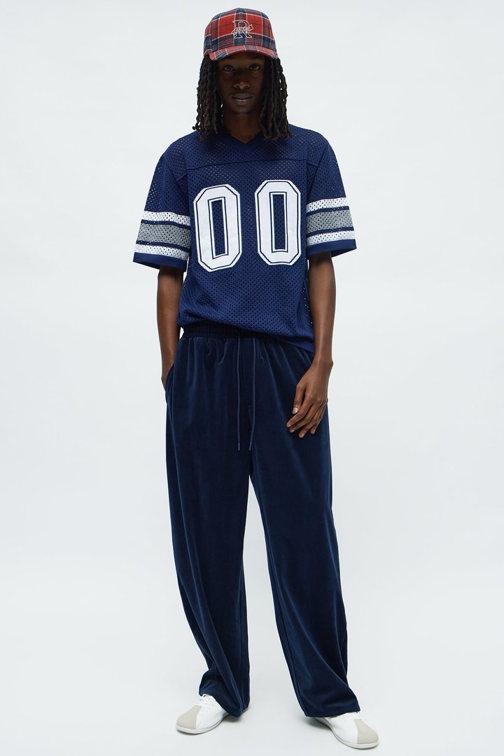 Baggy Fancy Slouch Drawstring Pant - Navy