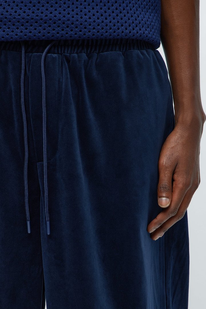 Baggy Fancy Slouch Drawstring Pant - Navy