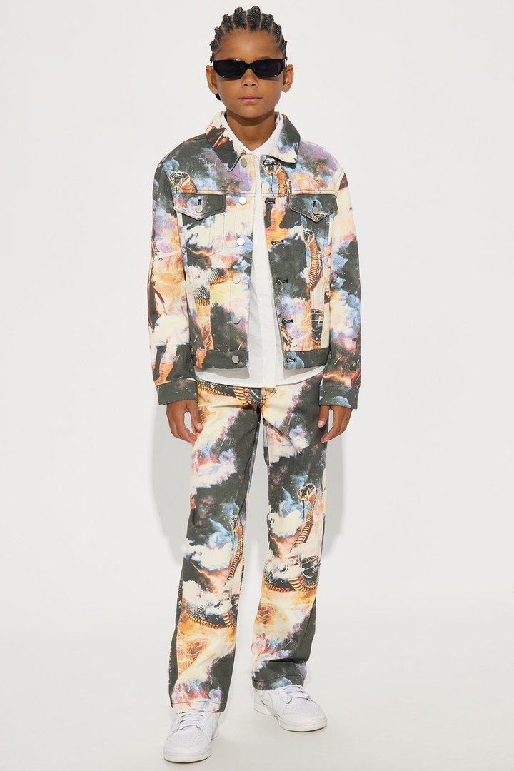 Mini Printed Guardian Trucker Jacket - Multi Color