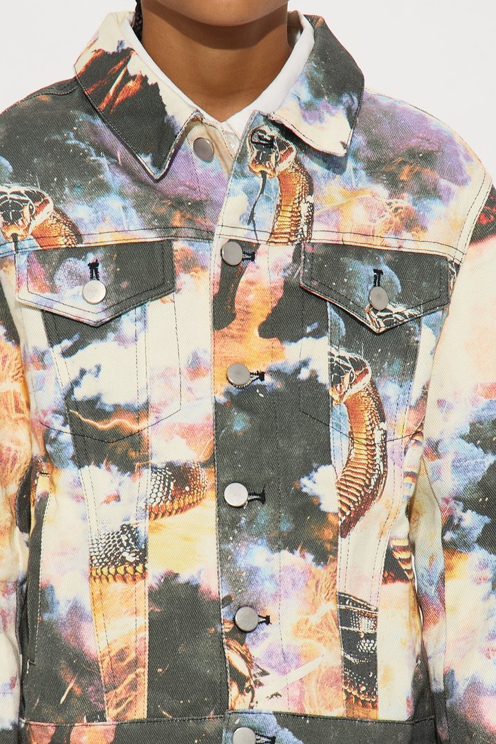 Mini Printed Guardian Trucker Jacket - Multi Color