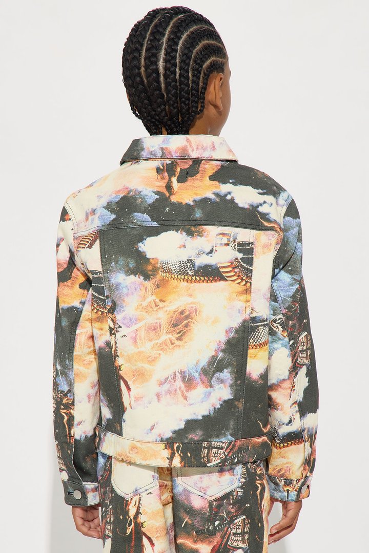 Mini Printed Guardian Trucker Jacket - Multi Color