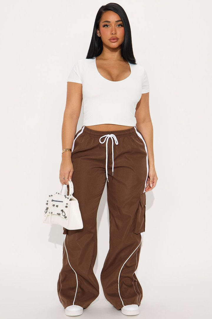 Get To Know Me Cargo Track Pant - Dark Brown