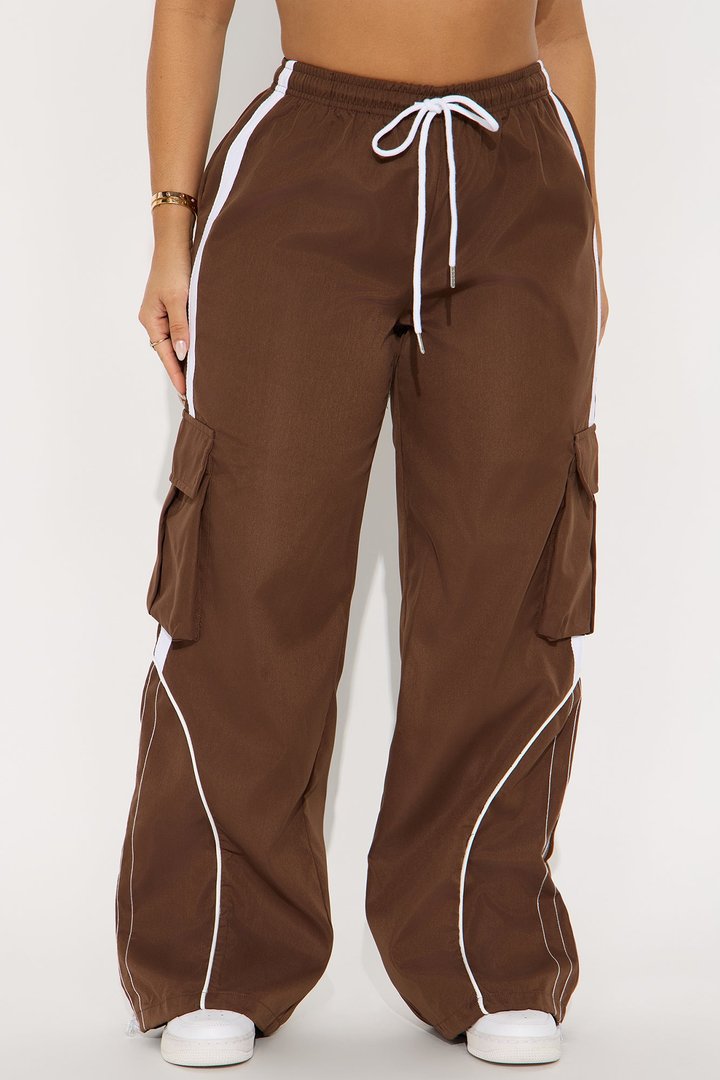 Get To Know Me Cargo Track Pant - Dark Brown