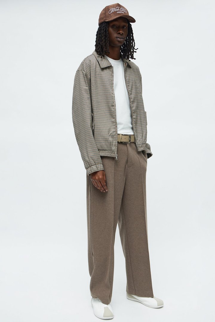 Lucky Seeker Plaid Bomber Jacket - Brown