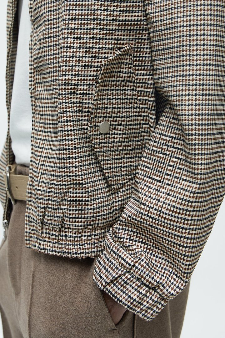 Lucky Seeker Plaid Bomber Jacket - Brown