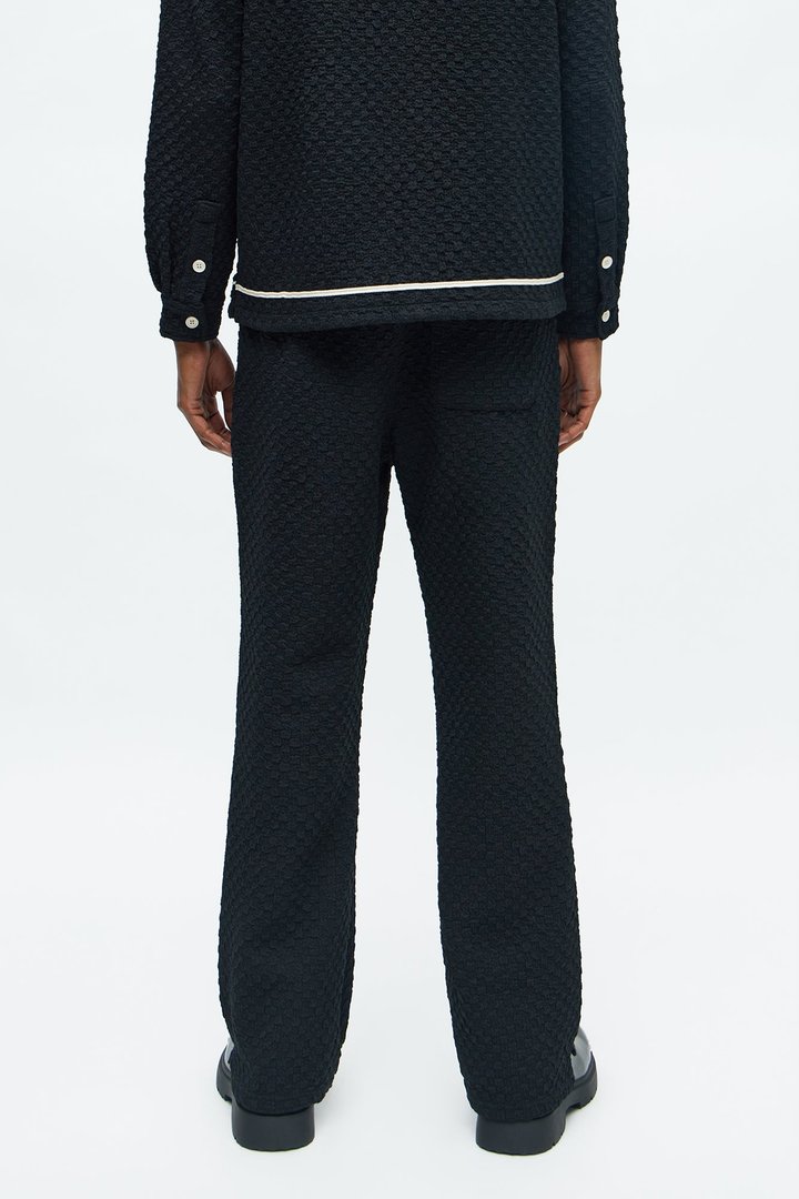 Slim Flare Soho Weave Slit Pant - Black