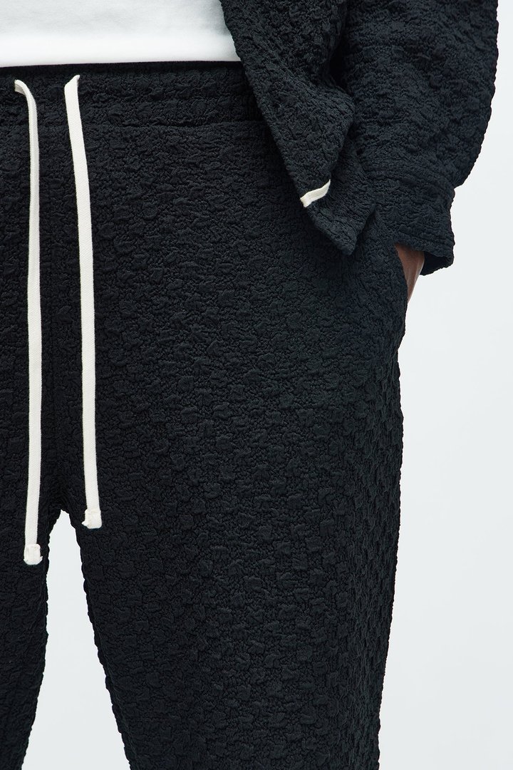 Slim Flare Soho Weave Slit Pant - Black
