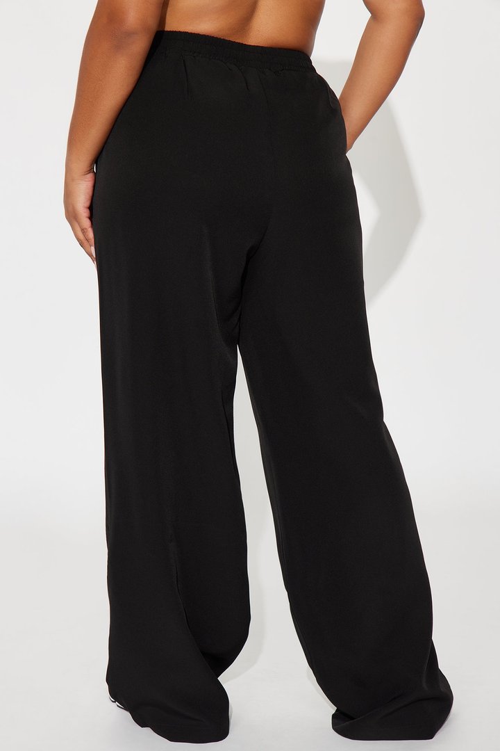 Kasia High Rise Crepe Woven Wide Leg Pant 33 - Black