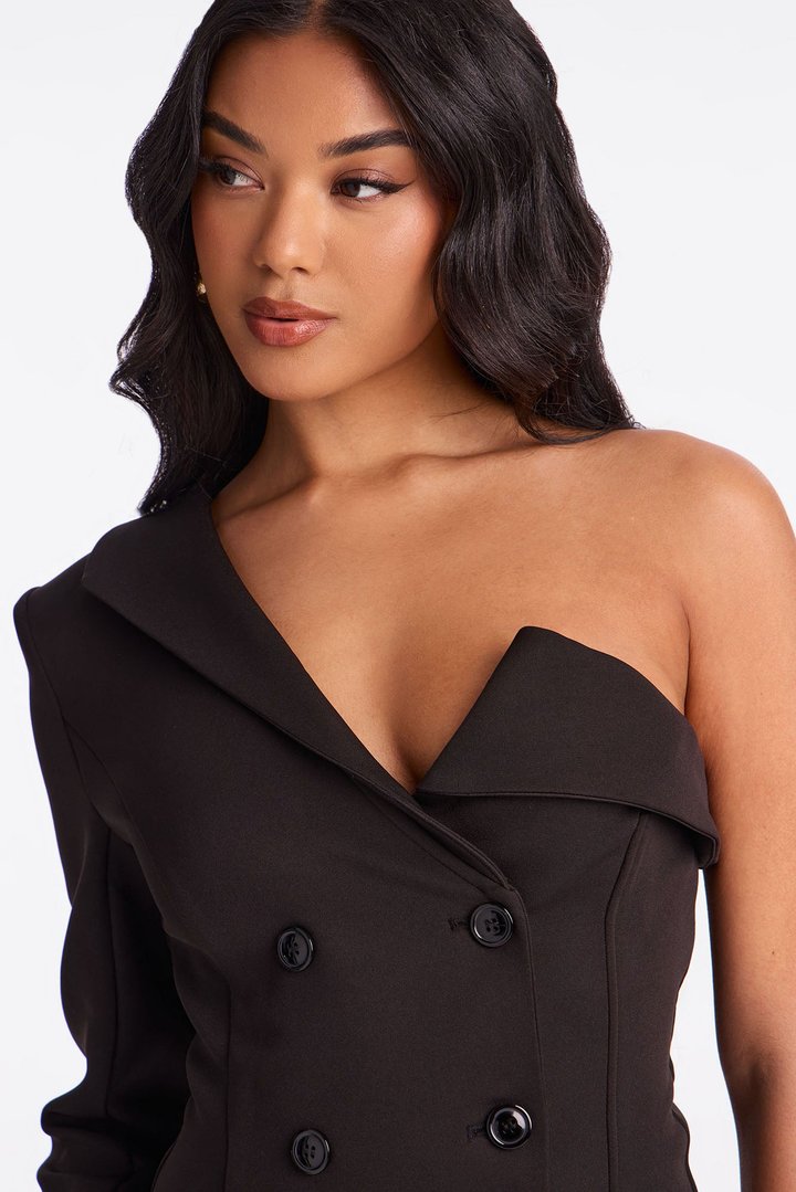 Lawyer Up Babe Mini Dress - Black