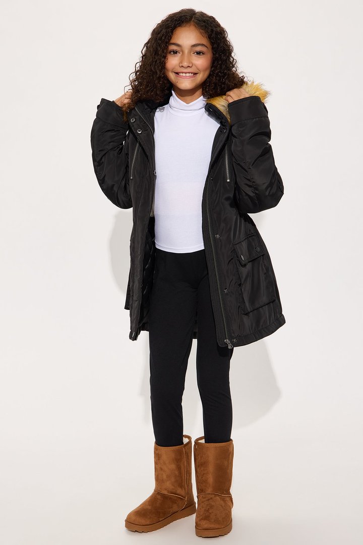 Mini Cold News Puffer Jacket - Black