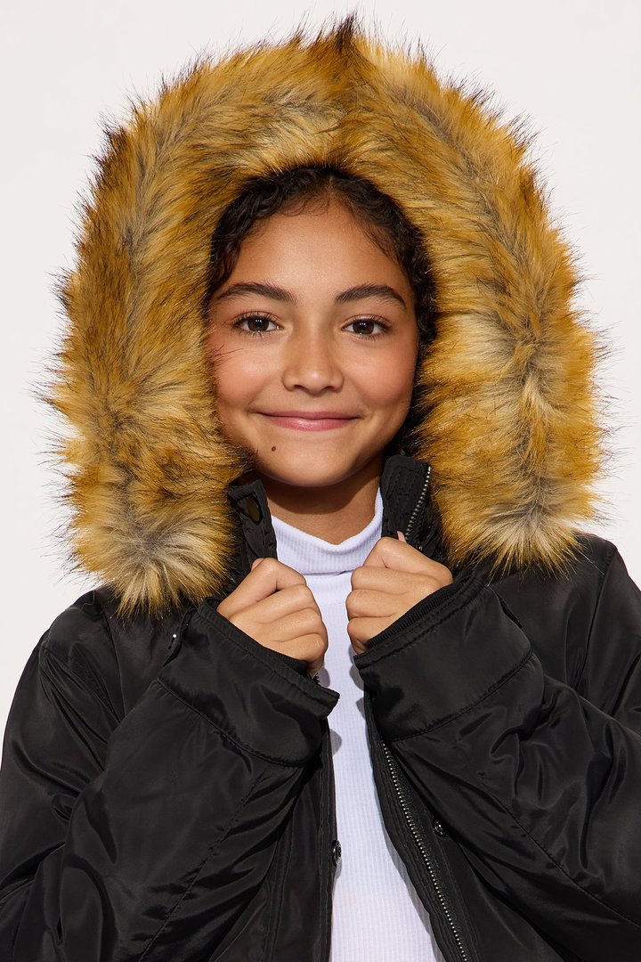 Mini Cold News Puffer Jacket - Black