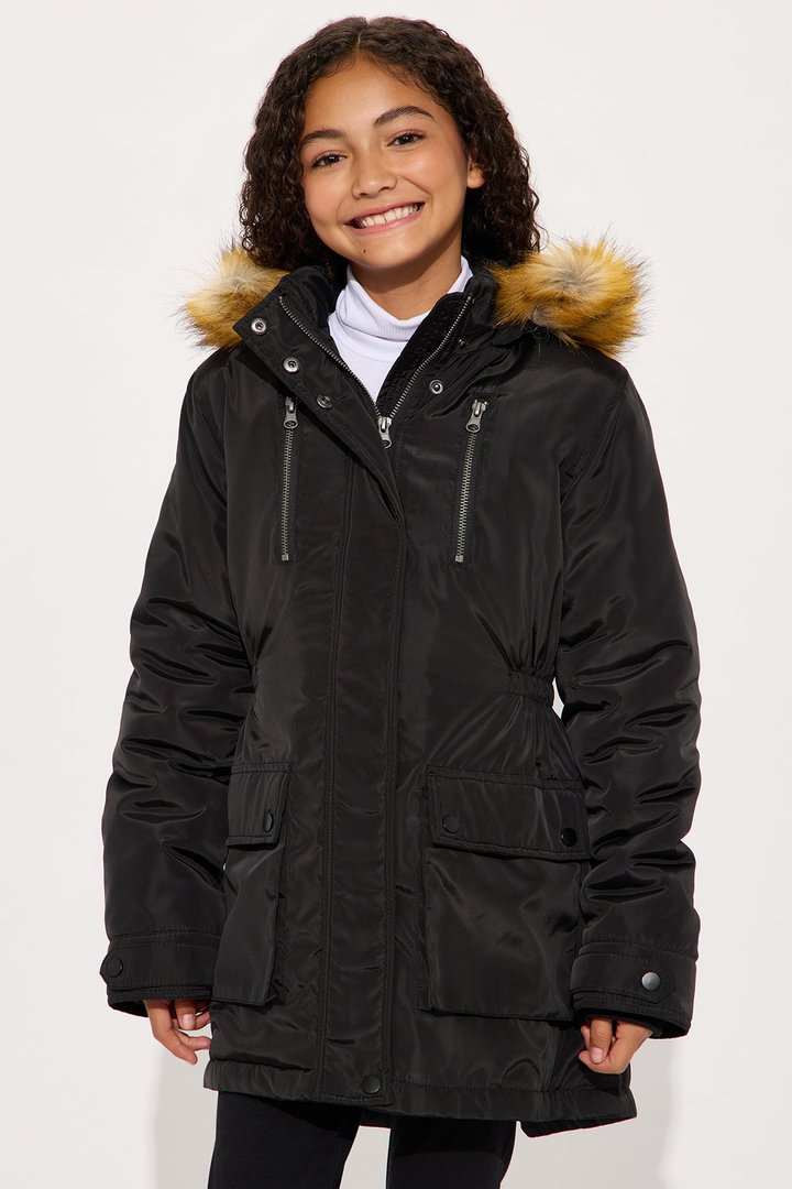 Mini Cold News Puffer Jacket - Black