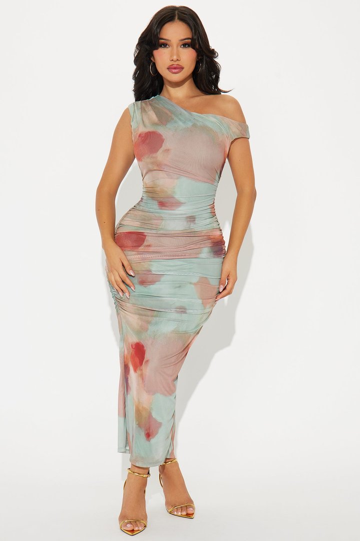 Love Letters Mesh Midi Dress - Mint
