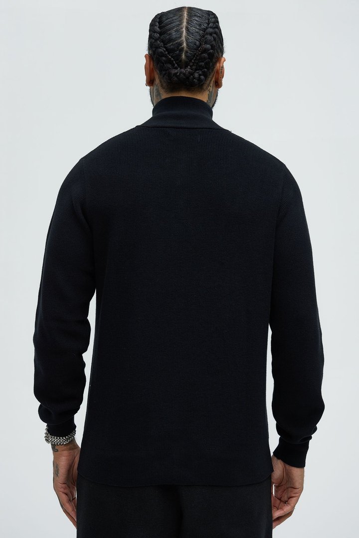 Shawn Quarter Zip Sweater - Black